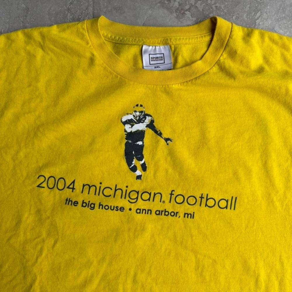 Vintage 2004 Michigan Football Big House Schedule T-Shirt Sports Specialties 3XL